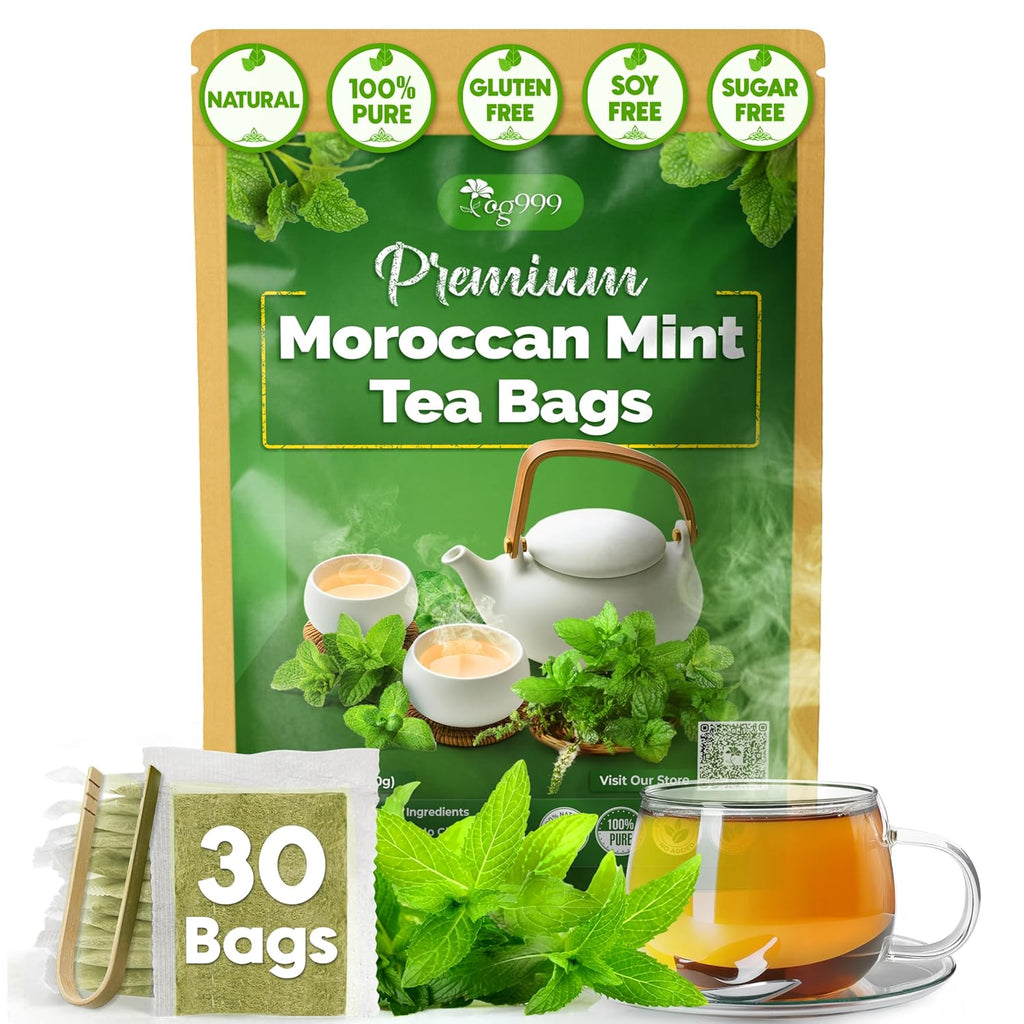 Premium Moroccan Mint Green Tea | Traditional Green Tea with Spearmint –  Premium Quality Herbal Blend.