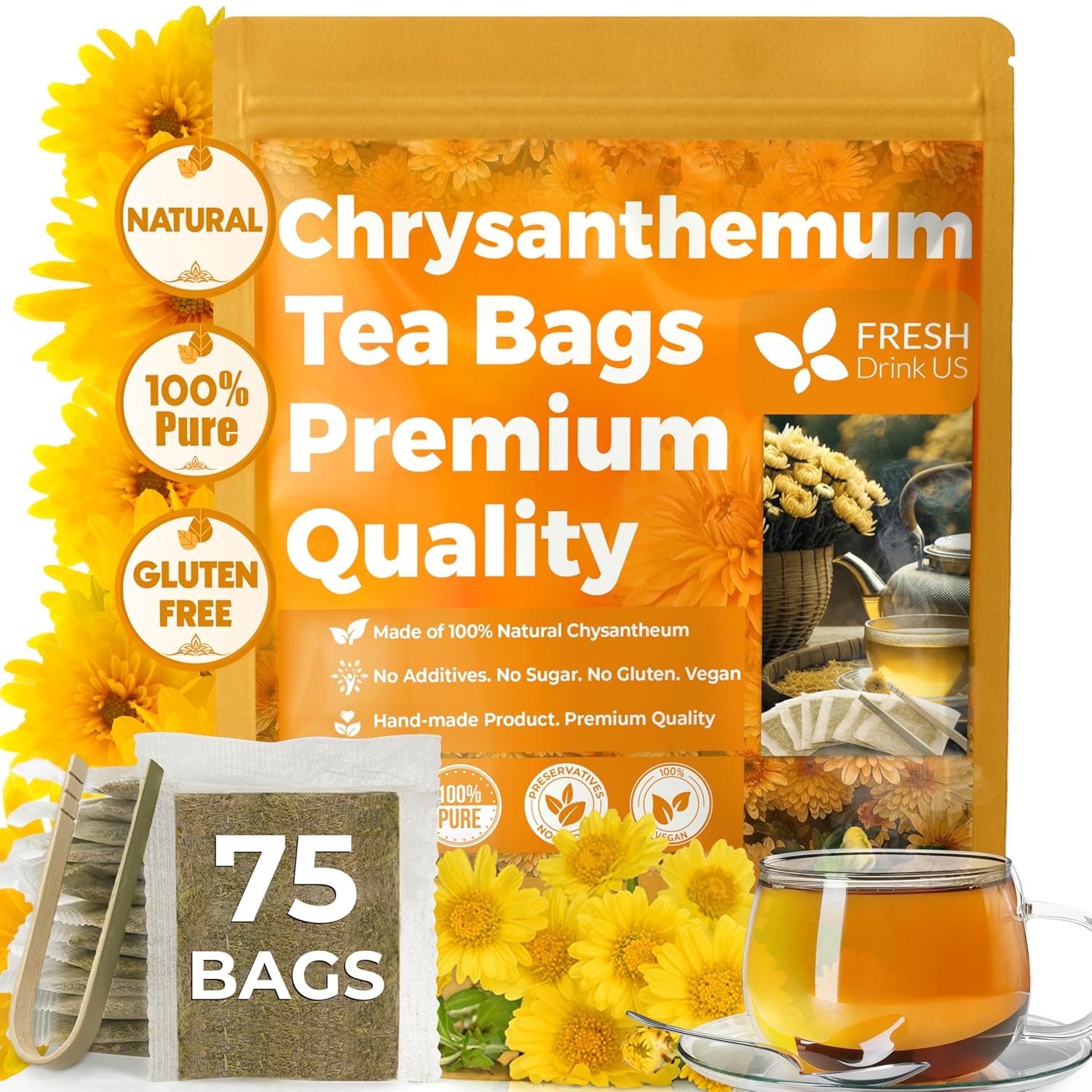Premium 75 Chrysanthemum Flower Tea Bags