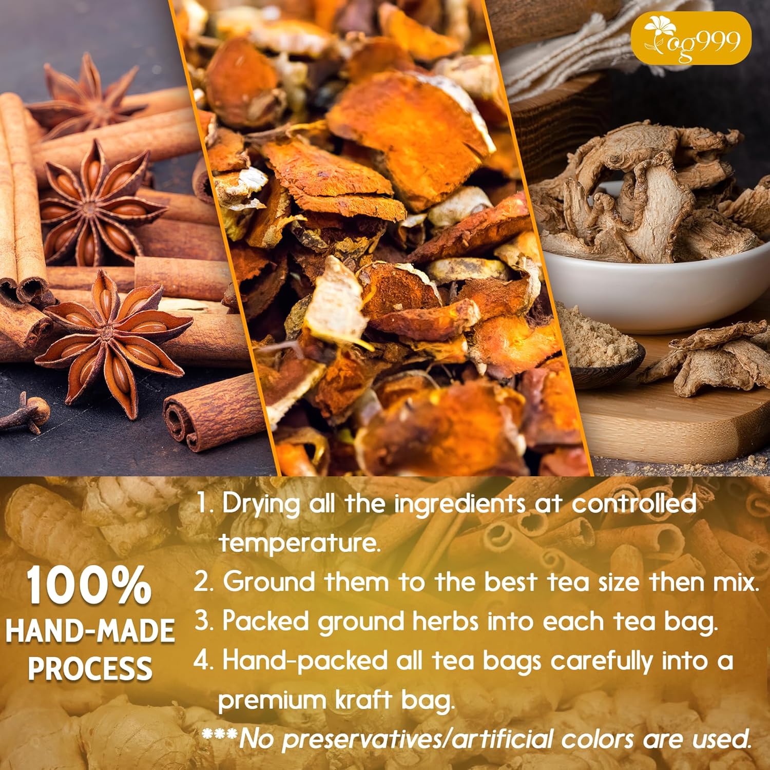 FreshDrinkUS Anti-Inflammatory Superfood Duo, Turmeric Ginger Cinnamon & Moringa Leaf Herbal Tea Bags, 100% Natural & Pure Roots and Leaves, Eco-Conscious Tea Bags, No Sugar, No Caffeine, No Gluten, Vegan – Herbal Beverage